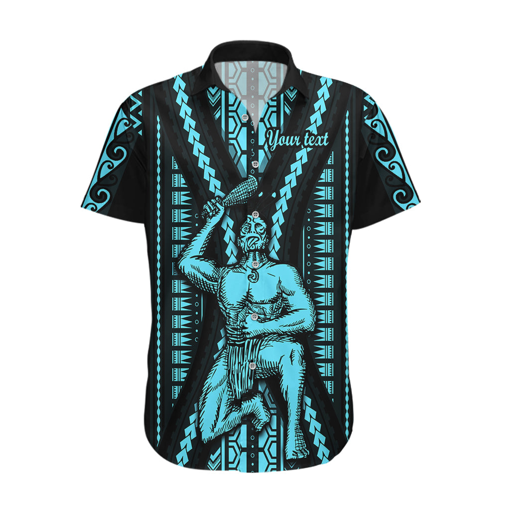 Personalised Aotearoa Father's Day Gift For Dad Hawaiian Shirt Aroha Ahau Ki A Koe Papa - Aqua Maori Style Pattern LT9 Aqua - Polynesian Pride