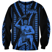 Aotearoa Father's Day Gift For Dad Sweatshirt Aroha Ahau Ki A Koe Papa - Blue Maori Style Pattern LT9 Unisex Blue - Polynesian Pride