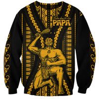 Aotearoa Father's Day Gift For Dad Sweatshirt Aroha Ahau Ki A Koe Papa - Gold Maori Style Pattern LT9 Unisex Gold - Polynesian Pride