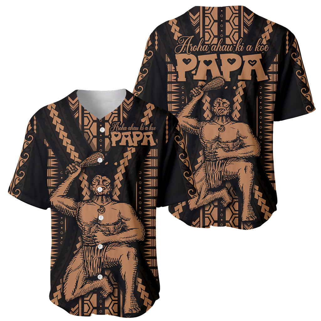 Maori Fathers Day New Zealand Baseball Jersey Aroha Ahau Ki A Koe Papa - Nude LT9 - Polynesian Pride