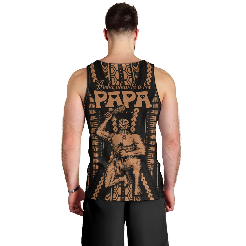 Maori Fathers Day New Zealand Men Tank Top Aroha Ahau Ki A Koe Papa - Nude LT9 - Polynesian Pride