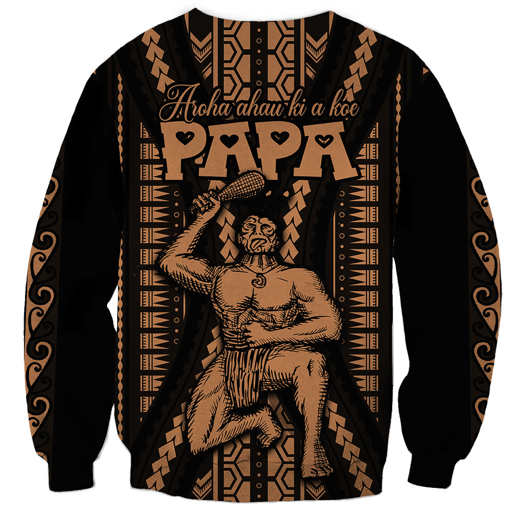 Maori Fathers Day New Zealand Sweatshirt Aroha Ahau Ki A Koe Papa - Nude LT9 - Polynesian Pride