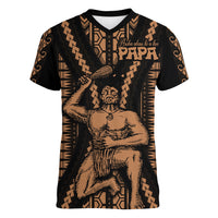 Maori Fathers Day New Zealand Women V Neck T Shirt Aroha Ahau Ki A Koe Papa - Nude LT9 Female Nude - Polynesian Pride