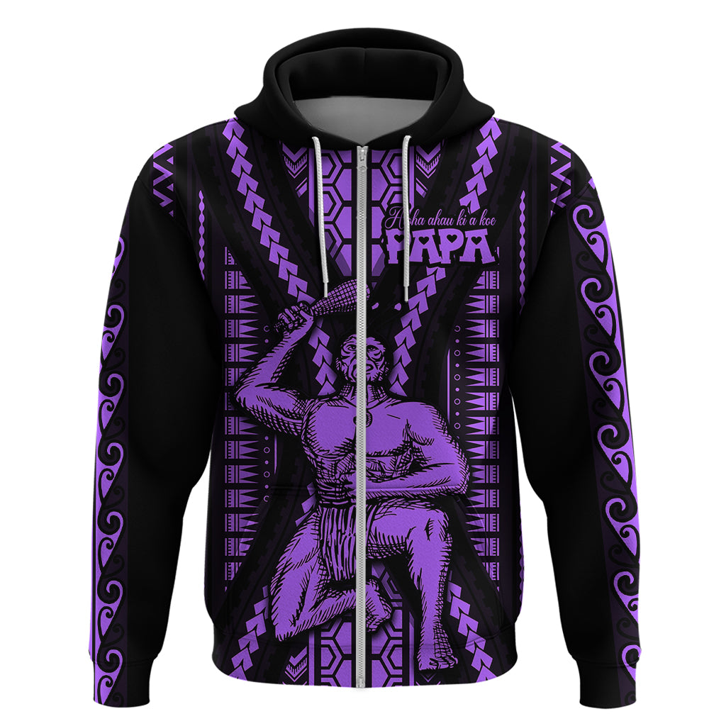 Maori Fathers Day New Zealand Hoodie Aroha Ahau Ki A Koe Papa Purple LT9 - Polynesian Pride