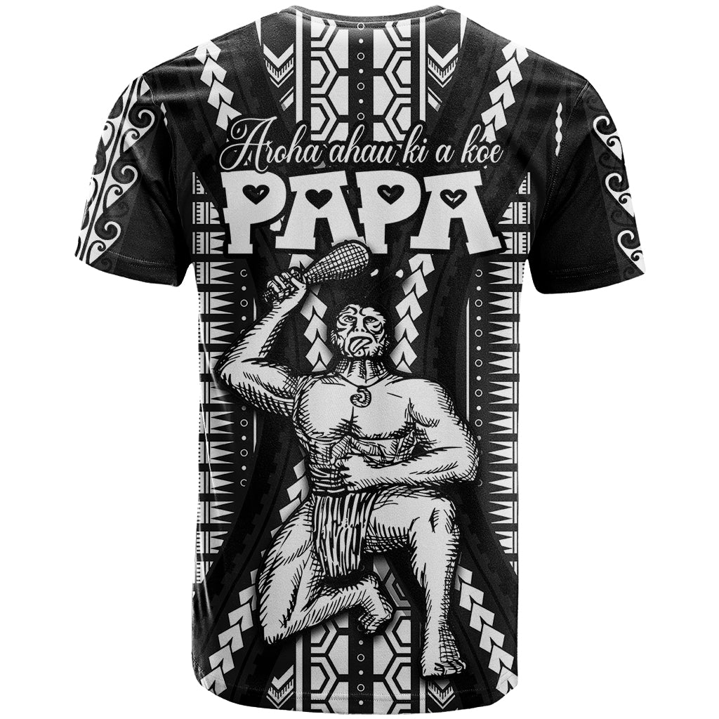 Maori Fathers Day New Zealand T Shirt Aroha Ahau Ki A Koe Papa Black LT9 - Polynesian Pride