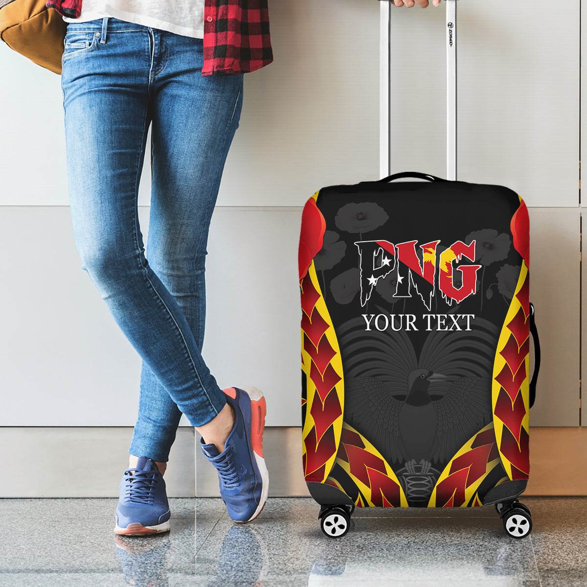 Personalised Papua New Guinea Remembrance Day Luggage Cover