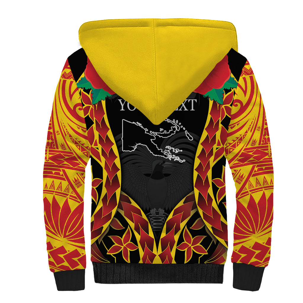Personalised Papua New Guinea Remembrance Day Sherpa Hoodie