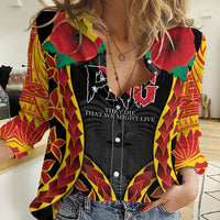 Personalised Papua New Guinea Remembrance Day Women Casual Shirt