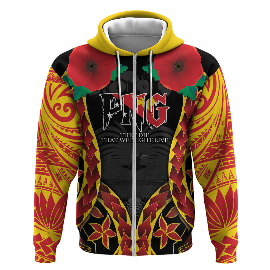 Personalised Papua New Guinea Remembrance Day Zip Hoodie