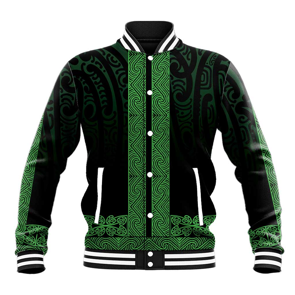 New Zealand Maori Kowhaiwhai Baseball Jacket Kakariki Maui and Mangopare