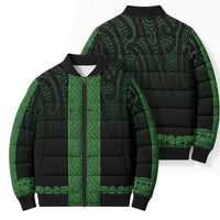 New Zealand Maori Kowhaiwhai Bomber Puffer Jacket Kakariki Maui and Mangopare - Polynesian Pride