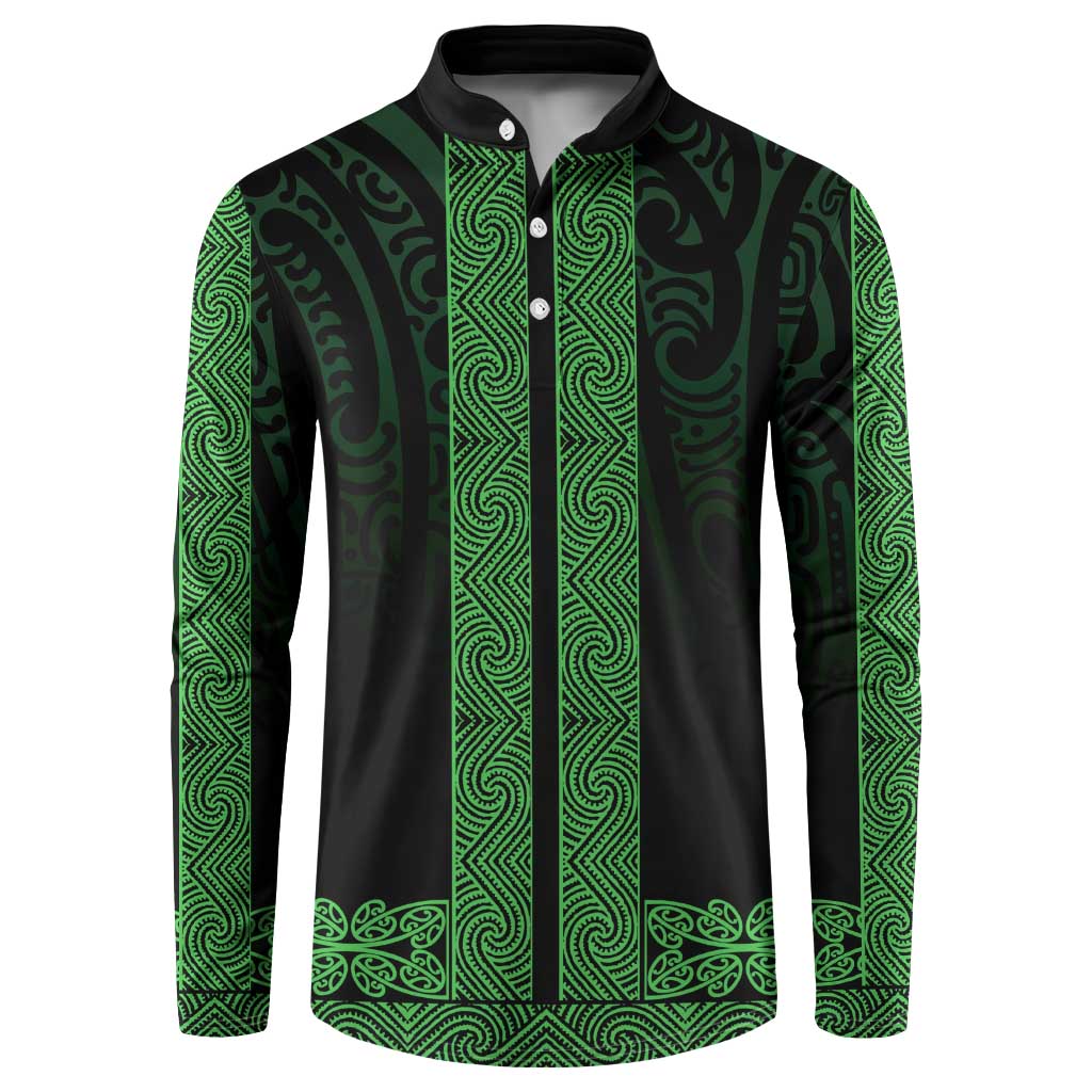 New Zealand Maori Kowhaiwhai Button Sweatshirt Kakariki Maui and Mangopare