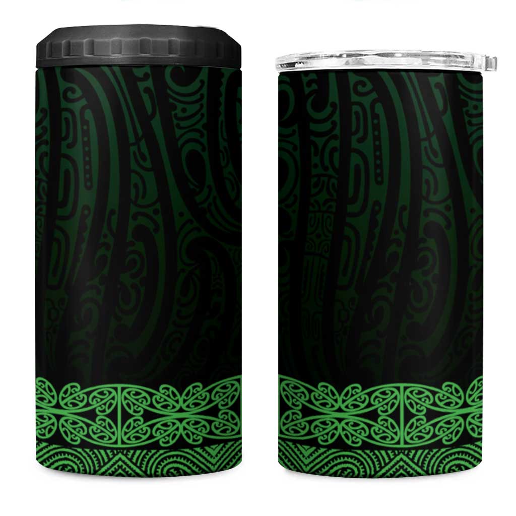 New Zealand Maori Kowhaiwhai 4 in 1 Can Cooler Tumbler Kakariki Maui and Mangopare