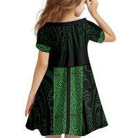 New Zealand Maori Kowhaiwhai Family Matching Off Shoulder Maxi Dress and Hawaiian Shirt Kakariki Maui and Mangopare