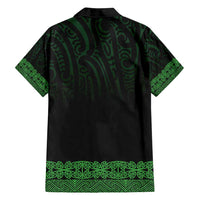 New Zealand Maori Kowhaiwhai Family Matching Off Shoulder Maxi Dress and Hawaiian Shirt Kakariki Maui and Mangopare