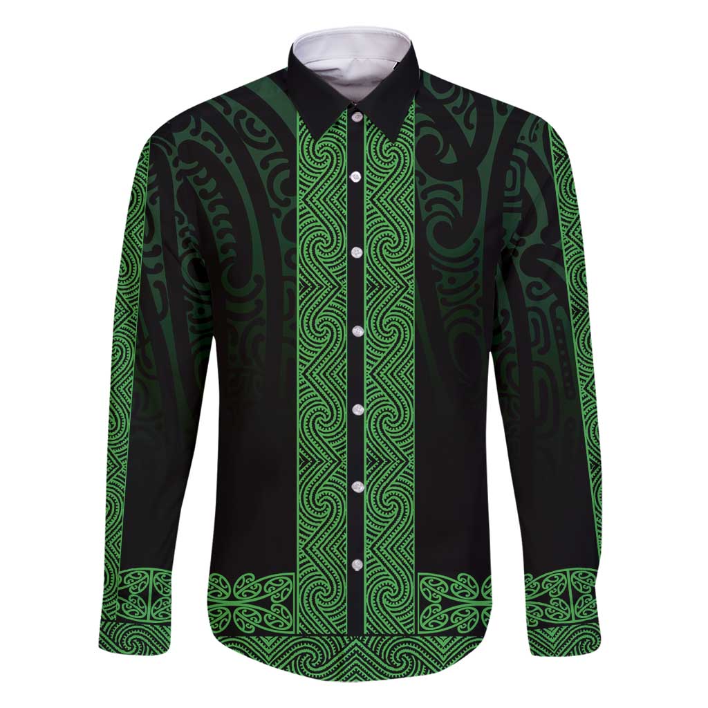 New Zealand Maori Kowhaiwhai Family Matching Off Shoulder Maxi Dress and Hawaiian Shirt Kakariki Maui and Mangopare