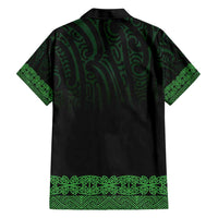 New Zealand Maori Kowhaiwhai Family Matching Short Sleeve Bodycon Dress and Hawaiian Shirt Kakariki Maui and Mangopare