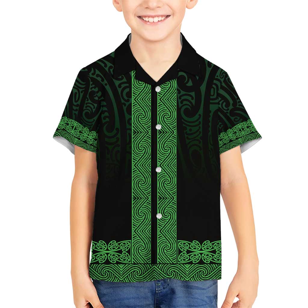 New Zealand Maori Kowhaiwhai Family Matching Summer Maxi Dress and Hawaiian Shirt Kakariki Maui and Mangopare