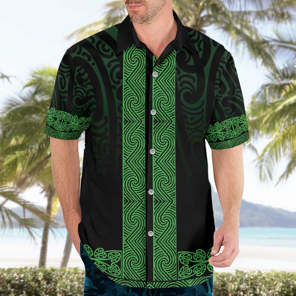 New Zealand Maori Kowhaiwhai Hawaiian Shirt Kakariki Maui and Mangopare