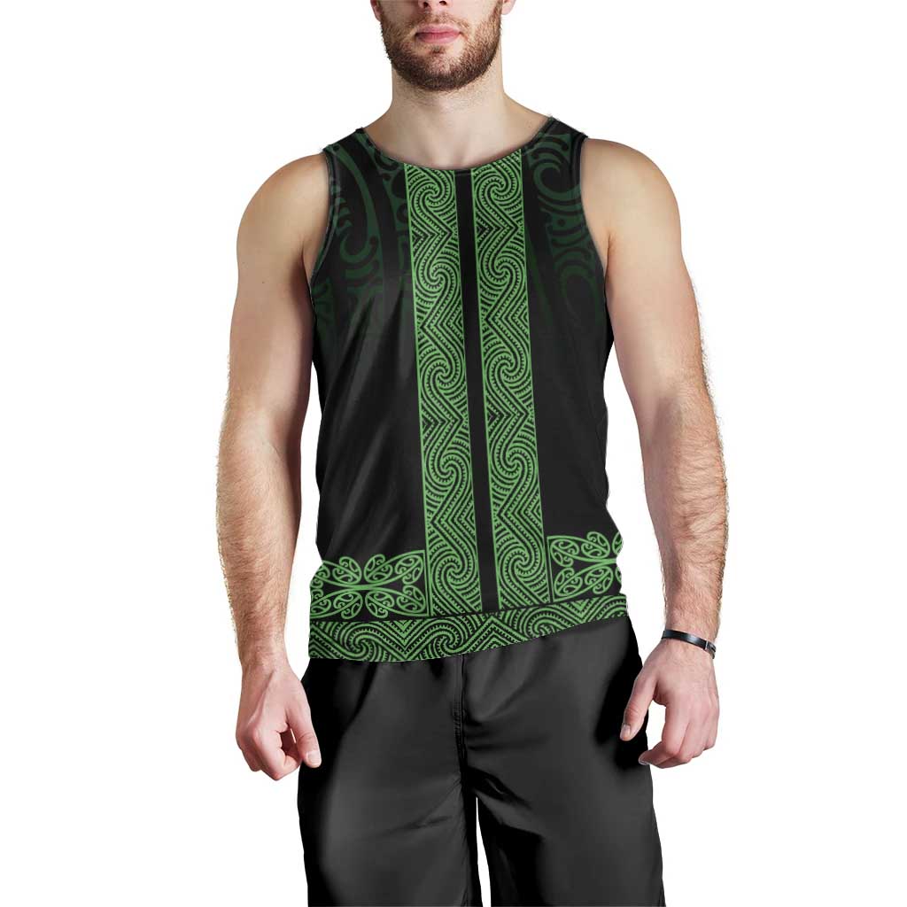 New Zealand Maori Kowhaiwhai Men Tank Top Kakariki Maui and Mangopare