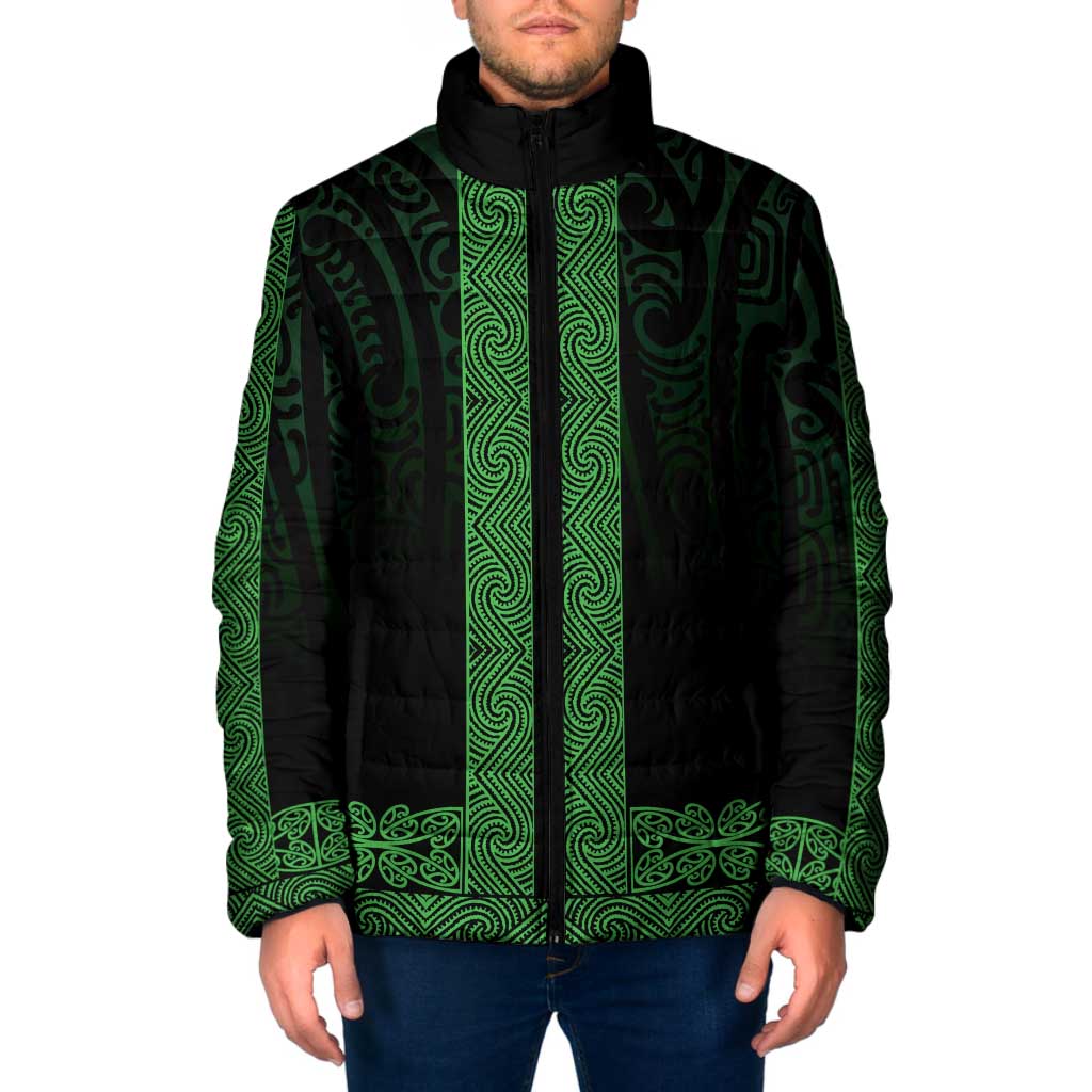New Zealand Maori Kowhaiwhai Padded Jacket Kakariki Maui and Mangopare - Polynesian Pride