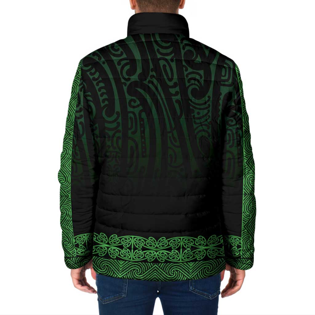 New Zealand Maori Kowhaiwhai Padded Jacket Kakariki Maui and Mangopare - Polynesian Pride