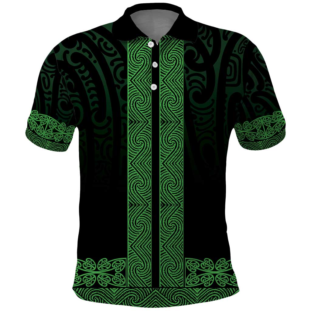 New Zealand Maori Kowhaiwhai Polo Shirt Kakariki Maui and Mangopare