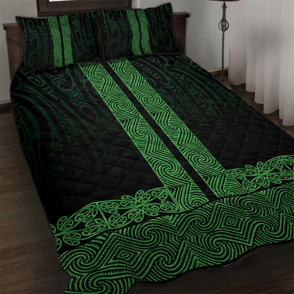 New Zealand Maori Kowhaiwhai Quilt Bed Set Kakariki Maui and Mangopare