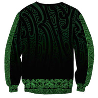 New Zealand Maori Kowhaiwhai Sweatshirt Kakariki Maui and Mangopare