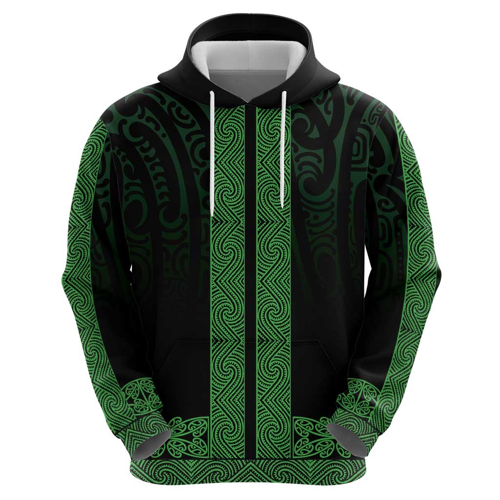 New Zealand Maori Kowhaiwhai Zip Hoodie Kakariki Maui and Mangopare