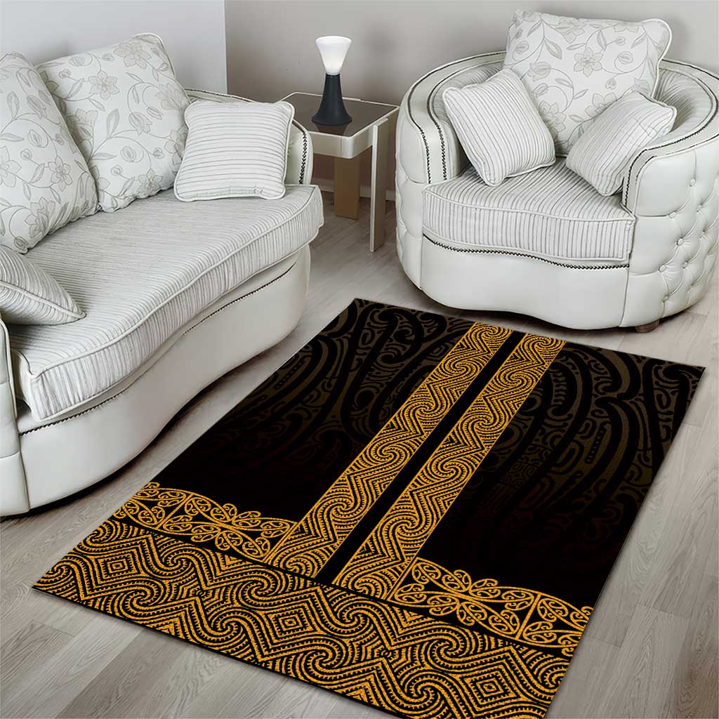 New Zealand Maori Kowhaiwhai Area Rug Karaka Maui and Mangopare