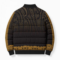 New Zealand Maori Kowhaiwhai Bomber Puffer Jacket Karaka Maui and Mangopare - Polynesian Pride