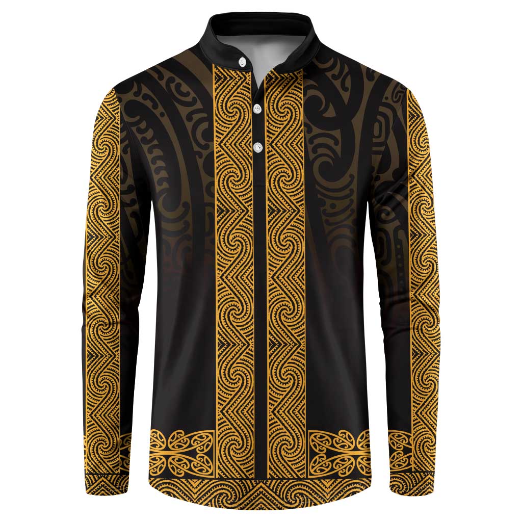 New Zealand Maori Kowhaiwhai Button Sweatshirt Karaka Maui and Mangopare