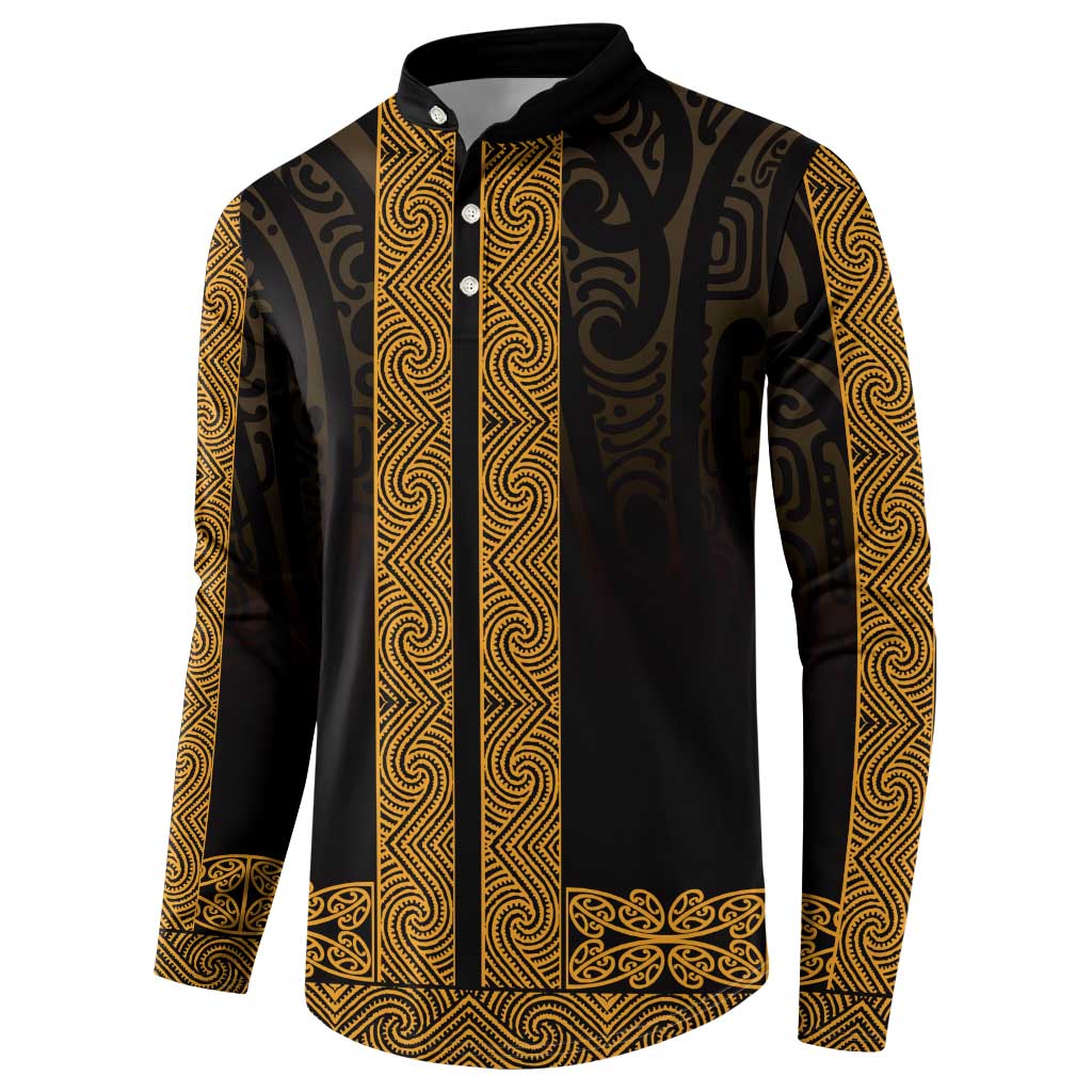 New Zealand Maori Kowhaiwhai Button Sweatshirt Karaka Maui and Mangopare