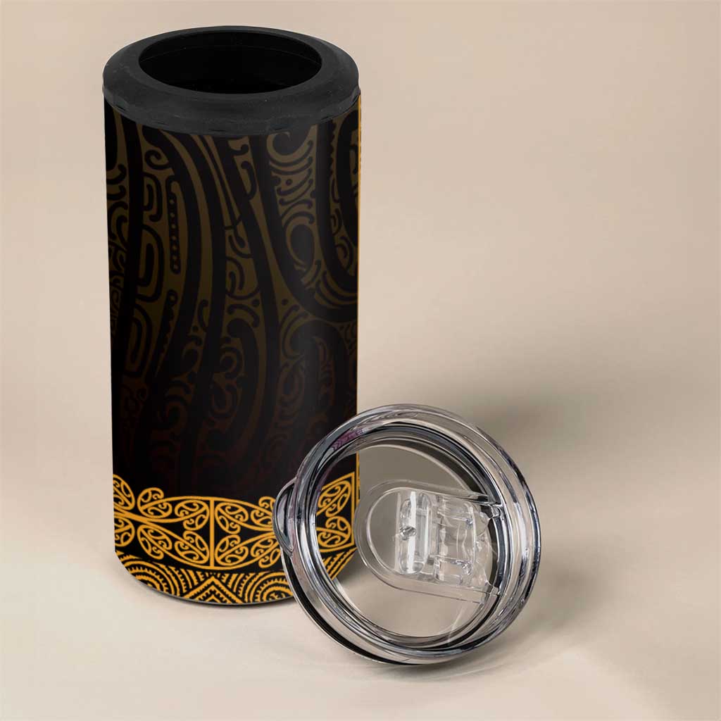 New Zealand Maori Kowhaiwhai 4 in 1 Can Cooler Tumbler Karaka Maui and Mangopare