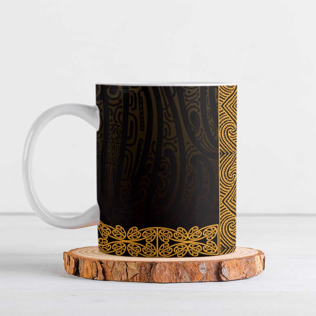 New Zealand Maori Kowhaiwhai Ceramic Mug Karaka Maui and Mangopare - Polynesian Pride