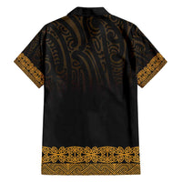 New Zealand Maori Kowhaiwhai Family Matching Off Shoulder Maxi Dress and Hawaiian Shirt Karaka Maui and Mangopare