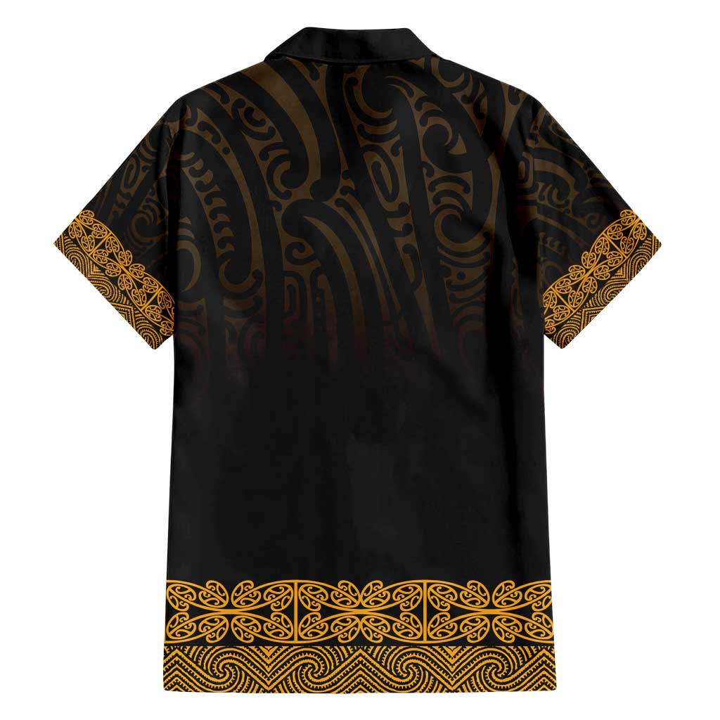 New Zealand Maori Kowhaiwhai Family Matching Short Sleeve Bodycon Dress and Hawaiian Shirt Karaka Maui and Mangopare