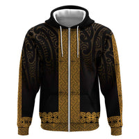 New Zealand Maori Kowhaiwhai Hoodie Karaka Maui and Mangopare
