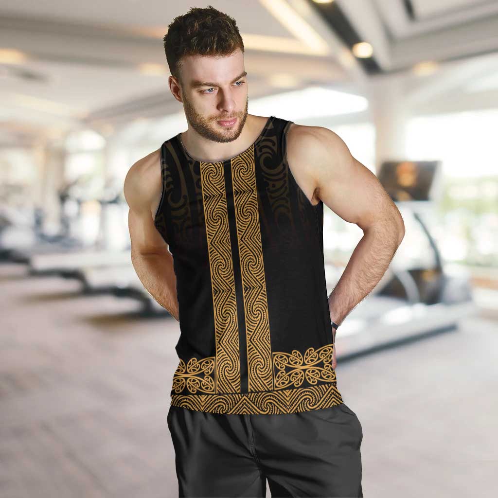New Zealand Maori Kowhaiwhai Men Tank Top Karaka Maui and Mangopare