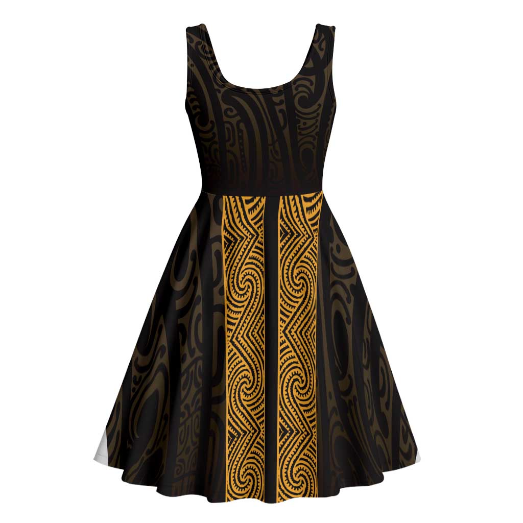 New Zealand Maori Kowhaiwhai Midi Dress Karaka Maui and Mangopare - Polynesian Pride