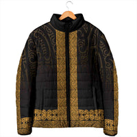 New Zealand Maori Kowhaiwhai Padded Jacket Karaka Maui and Mangopare - Polynesian Pride