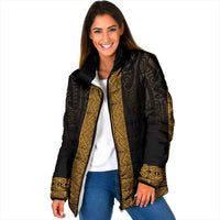 New Zealand Maori Kowhaiwhai Padded Jacket Karaka Maui and Mangopare - Polynesian Pride