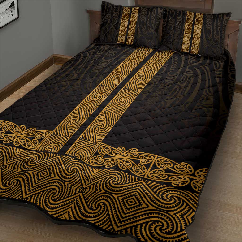 New Zealand Maori Kowhaiwhai Quilt Bed Set Karaka Maui and Mangopare