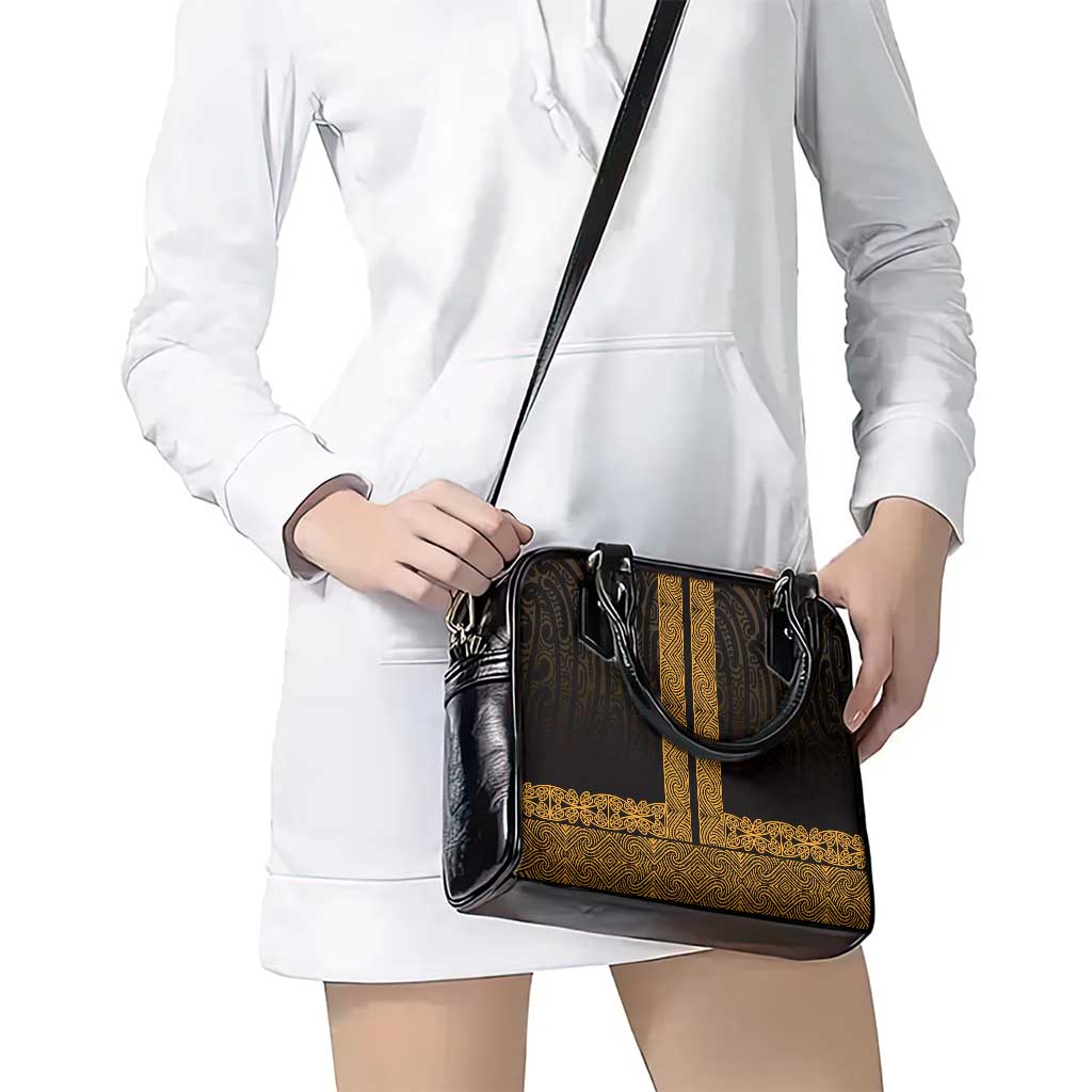 New Zealand Maori Kowhaiwhai Shoulder Handbag Karaka Maui and Mangopare