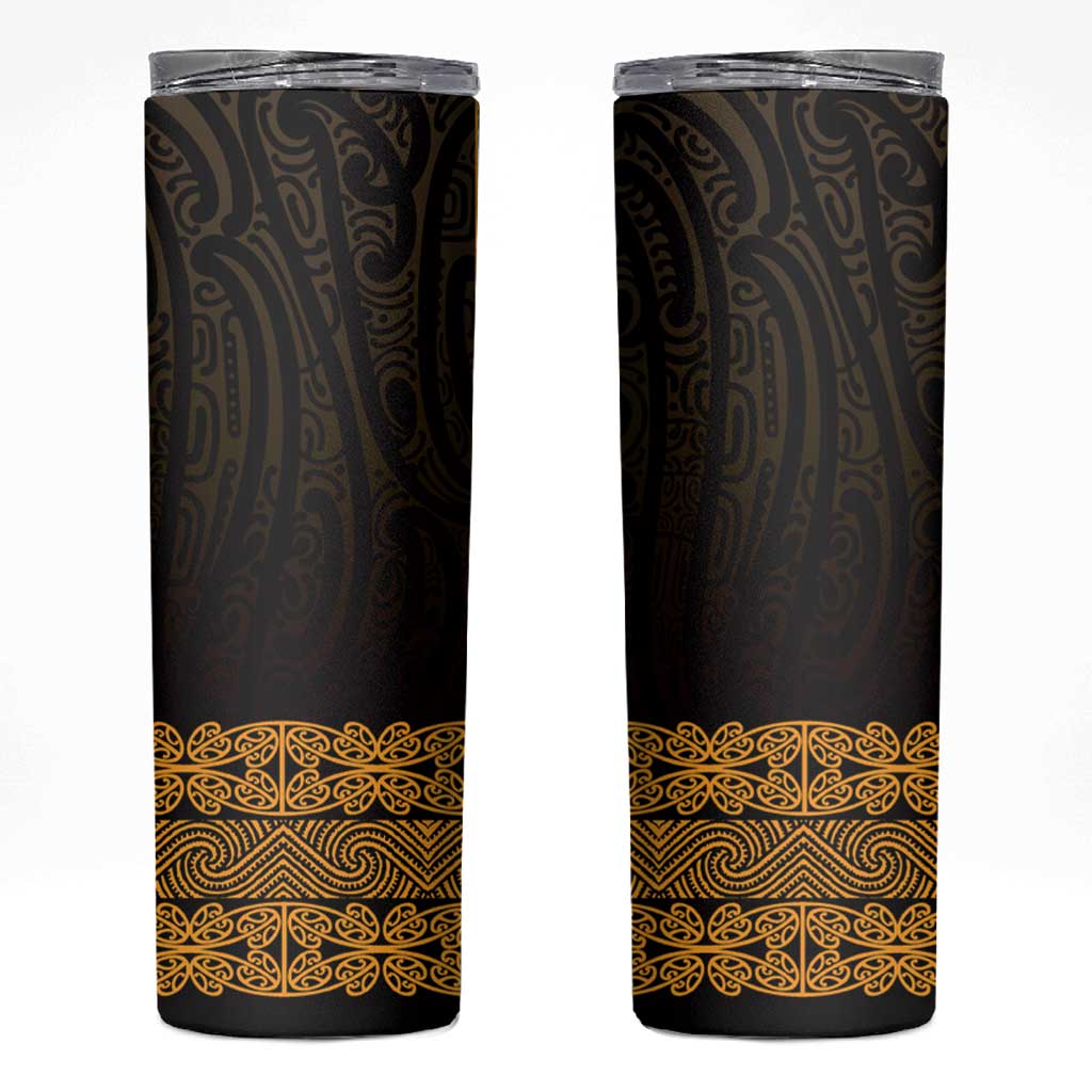 New Zealand Maori Kowhaiwhai Skinny Tumbler Karaka Maui and Mangopare