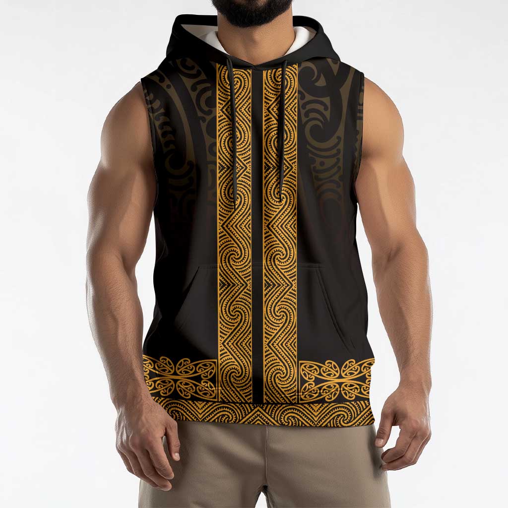 New Zealand Maori Kowhaiwhai Sleeveless Hoodie Karaka Maui and Mangopare - Polynesian Pride
