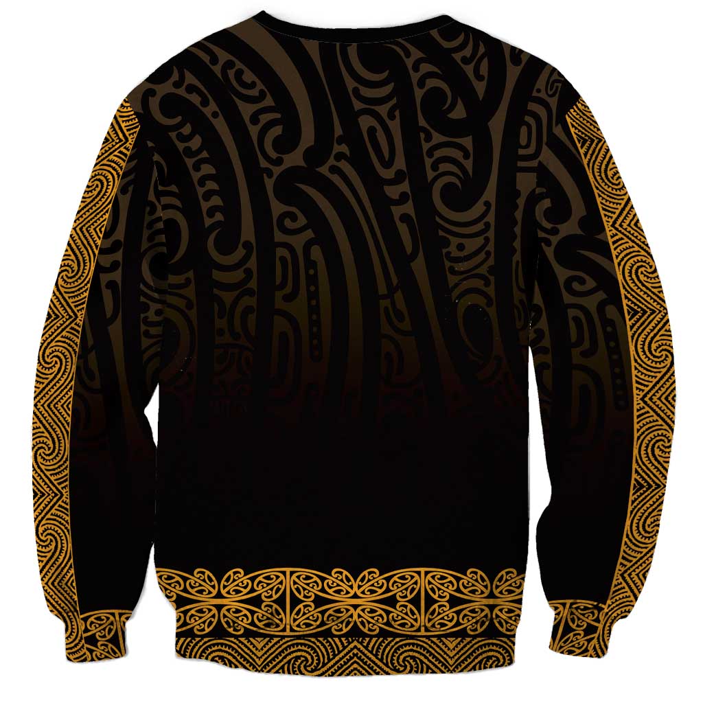New Zealand Maori Kowhaiwhai Sweatshirt Karaka Maui and Mangopare