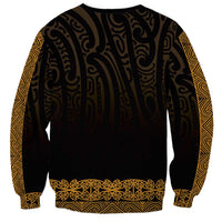 New Zealand Maori Kowhaiwhai Sweatshirt Karaka Maui and Mangopare