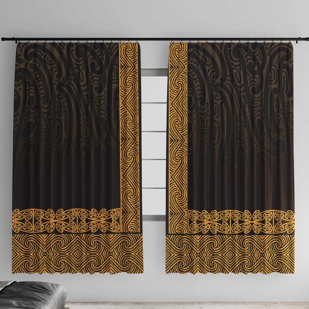 New Zealand Maori Kowhaiwhai Window Curtain Karaka Maui and Mangopare